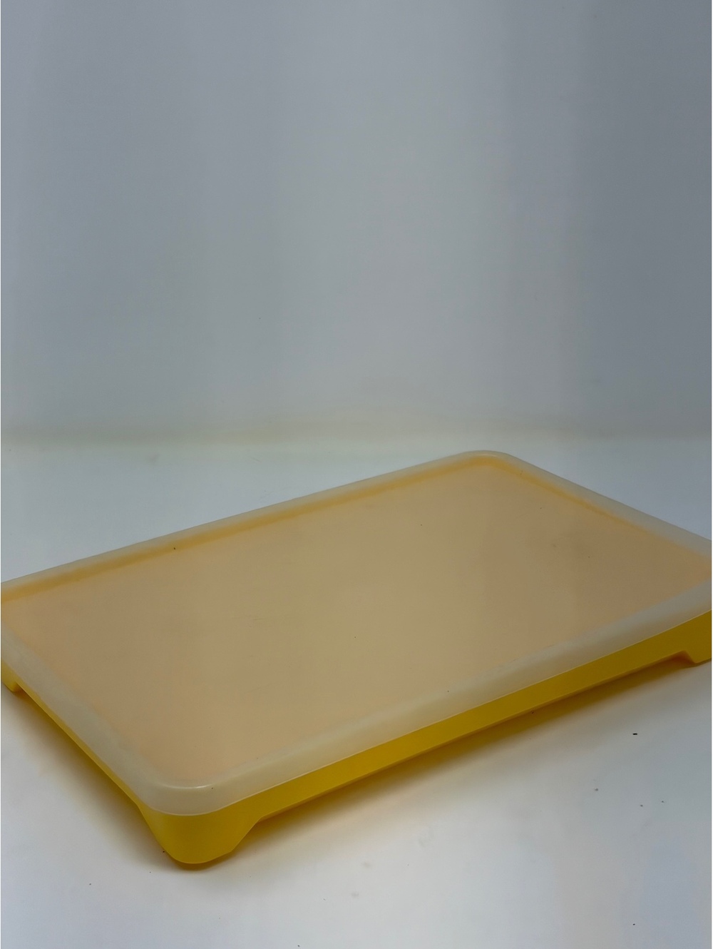 Vintage Tupperware Yellow Pyramid Ice Cube Tray with Lid